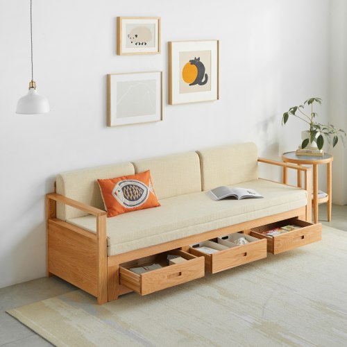 Futon bed store with storage drawers